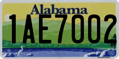 AL license plate 1AE7002