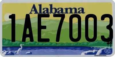 AL license plate 1AE7003