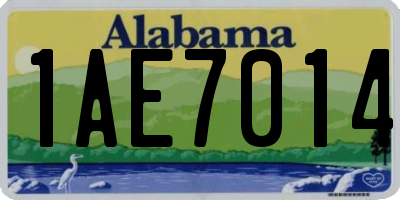 AL license plate 1AE7014