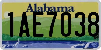 AL license plate 1AE7038
