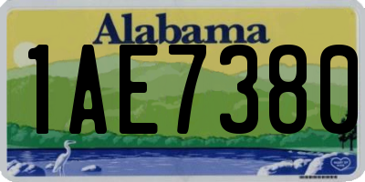AL license plate 1AE7380