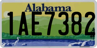 AL license plate 1AE7382