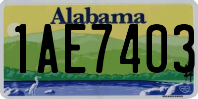 AL license plate 1AE7403