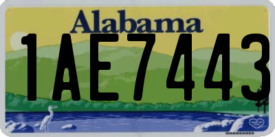 AL license plate 1AE7443