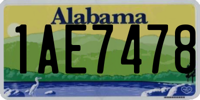 AL license plate 1AE7478