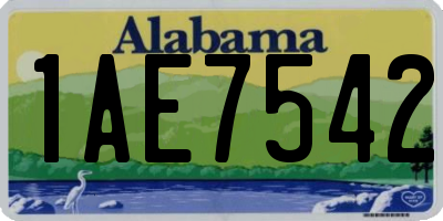 AL license plate 1AE7542