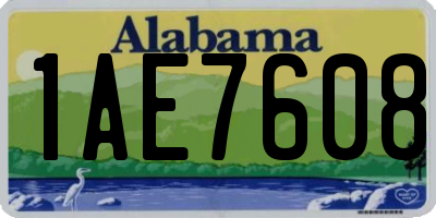 AL license plate 1AE7608