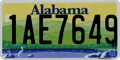 AL license plate 1AE7649