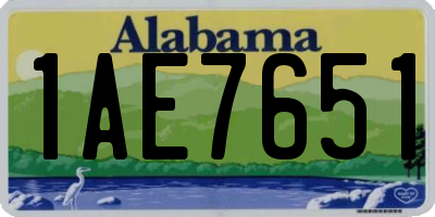 AL license plate 1AE7651