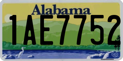 AL license plate 1AE7752