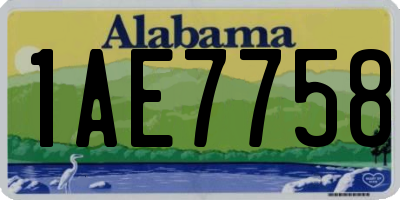 AL license plate 1AE7758