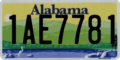 AL license plate 1AE7781