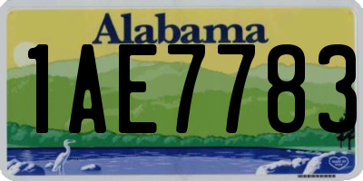 AL license plate 1AE7783