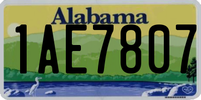 AL license plate 1AE7807