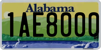 AL license plate 1AE8000