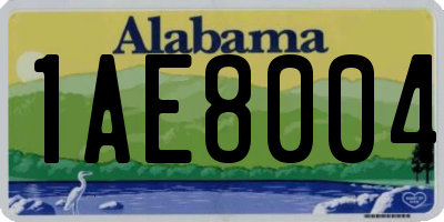 AL license plate 1AE8004