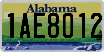 AL license plate 1AE8012