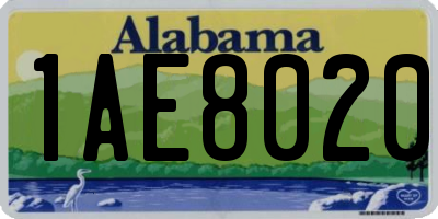 AL license plate 1AE8020