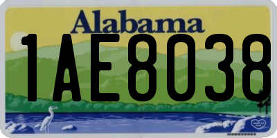 AL license plate 1AE8038