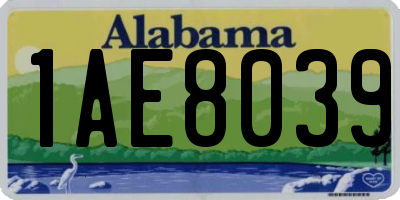 AL license plate 1AE8039