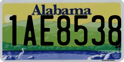 AL license plate 1AE8538