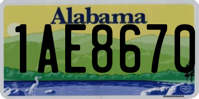 AL license plate 1AE8670