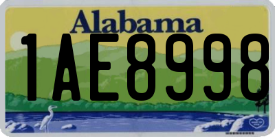 AL license plate 1AE8998