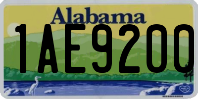 AL license plate 1AE9200