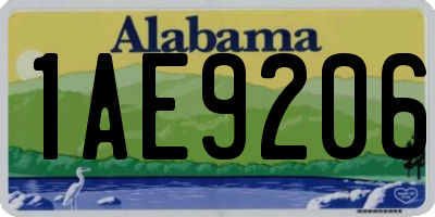 AL license plate 1AE9206
