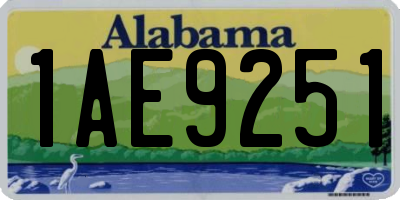 AL license plate 1AE9251