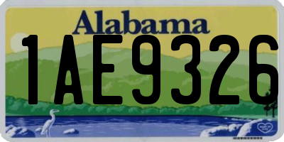 AL license plate 1AE9326