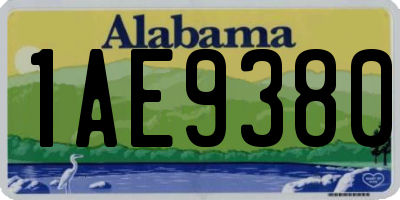 AL license plate 1AE9380