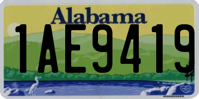 AL license plate 1AE9419