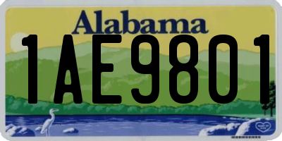 AL license plate 1AE9801