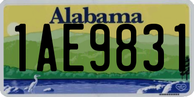 AL license plate 1AE9831