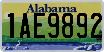 AL license plate 1AE9892