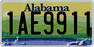 AL license plate 1AE9911