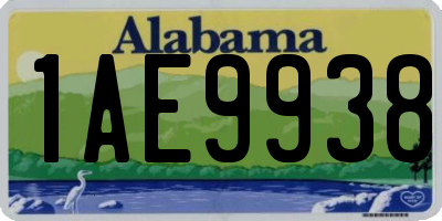 AL license plate 1AE9938