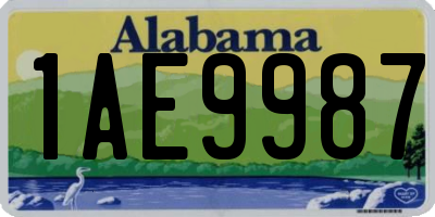 AL license plate 1AE9987