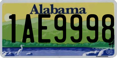 AL license plate 1AE9998