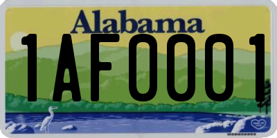 AL license plate 1AF0001