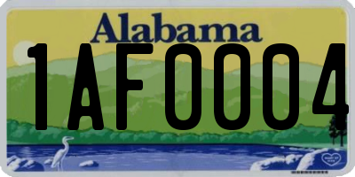 AL license plate 1AF0004
