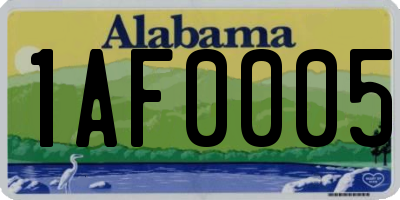 AL license plate 1AF0005