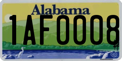 AL license plate 1AF0008