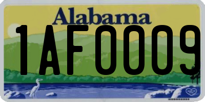 AL license plate 1AF0009
