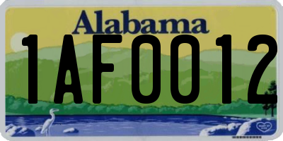 AL license plate 1AF0012