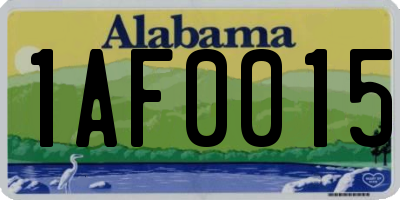 AL license plate 1AF0015