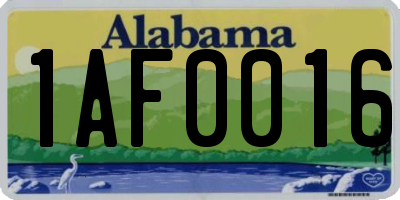 AL license plate 1AF0016