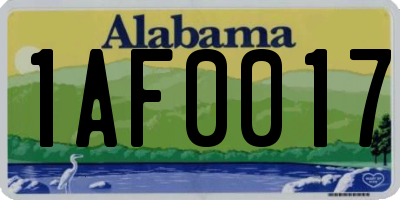 AL license plate 1AF0017