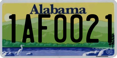AL license plate 1AF0021